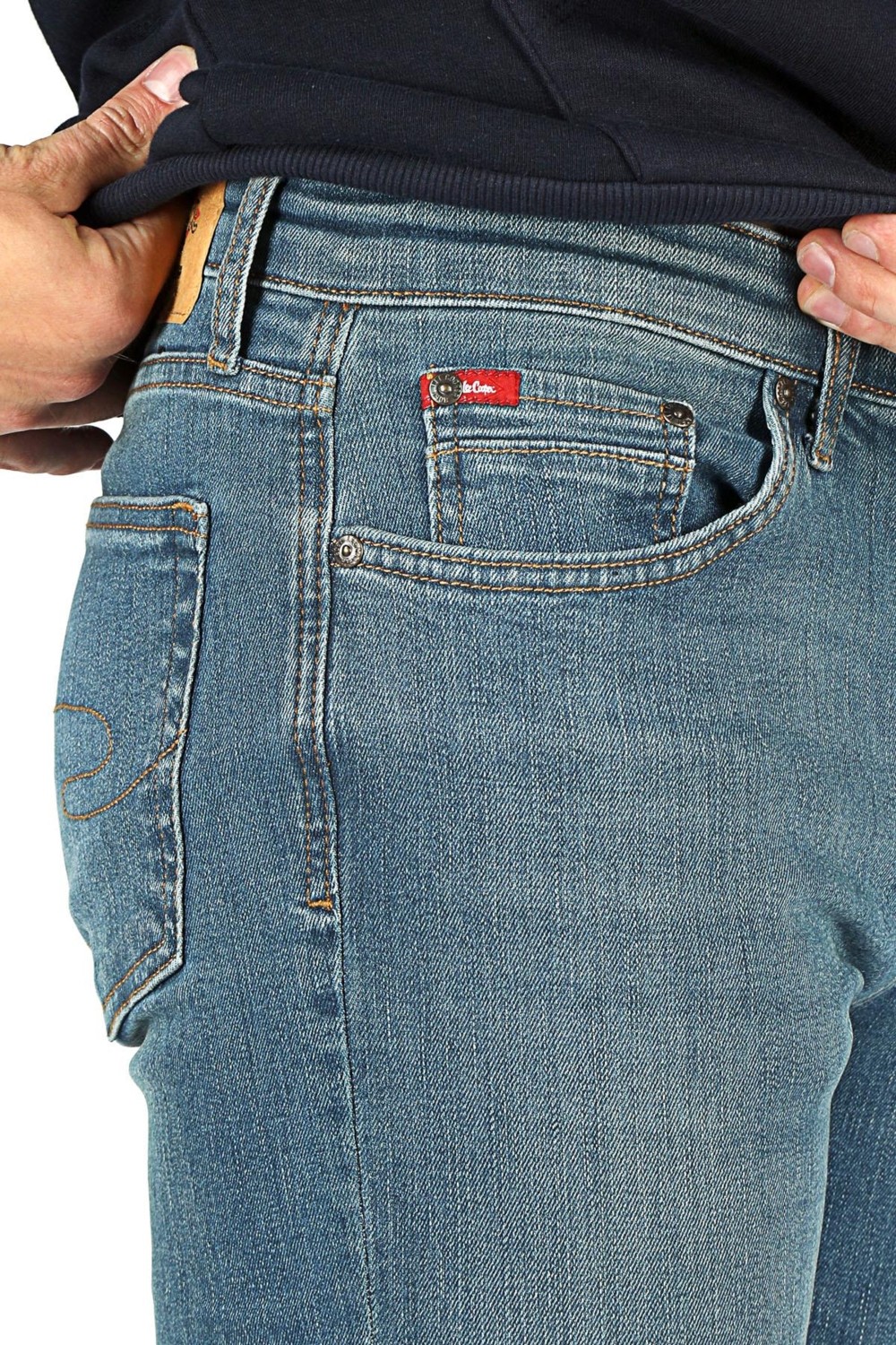 Lee Cooper Jagger Erkek Slım Straıght Dar Kesim Normal Bel Düz Paça Jean Pantolon Mavi görsel 5