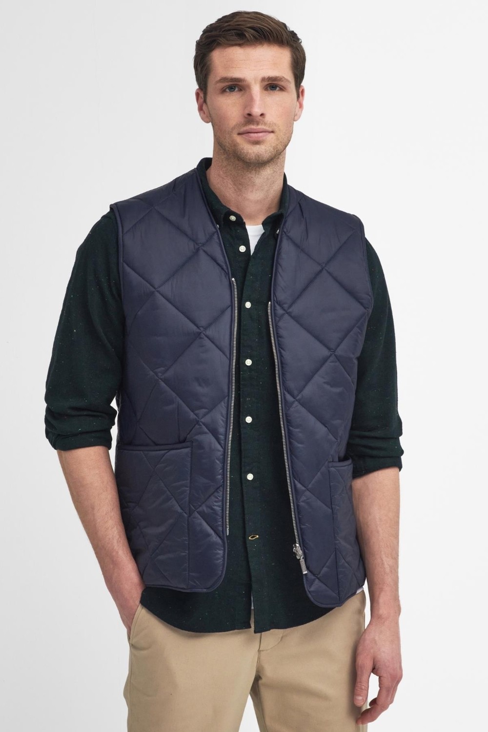 Barbour Large Box Kapitone Içlik-Yelek - Bedale, Beaufort, Ashby ve Bristol Ceketler ile Uyumludur NY71 Navy