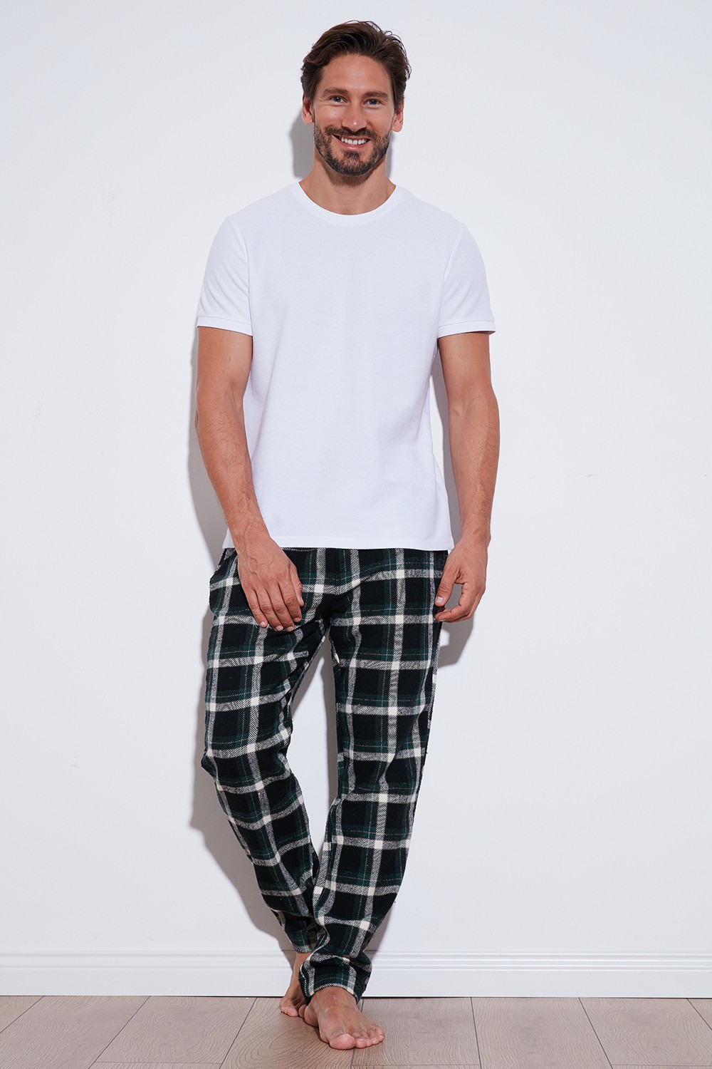 Buratti Pamuklu Regular Fit Ekoseli Elastik Bel Pijama Altı Erkek Pijama Altı 611PT00154 görsel 6