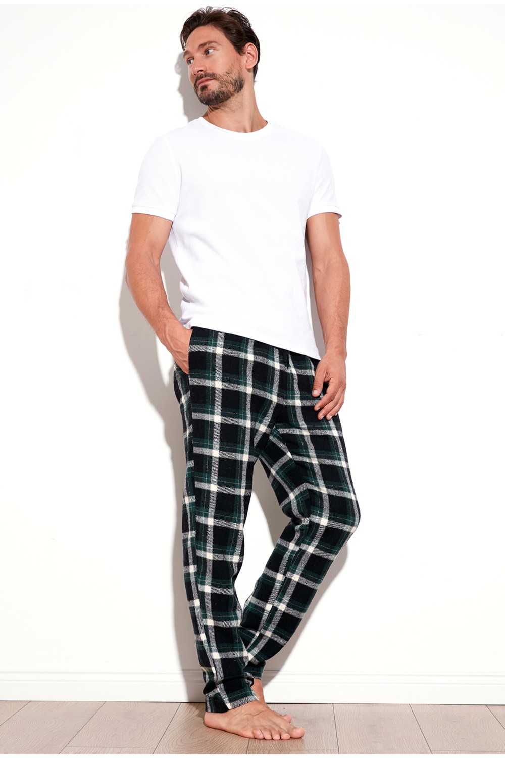 Buratti Pamuklu Regular Fit Ekoseli Elastik Bel Pijama Altı Erkek Pijama Altı 611PT00154 görsel 7