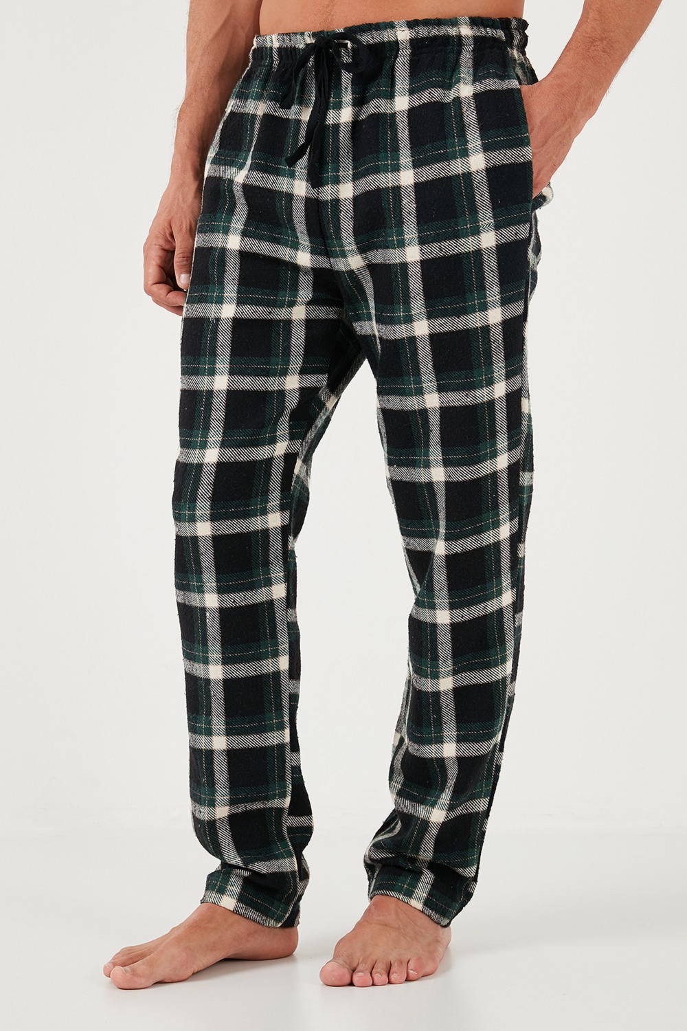 Buratti Pamuklu Regular Fit Ekoseli Elastik Bel Pijama Altı Erkek Pijama Altı 611PT00154 görsel 8