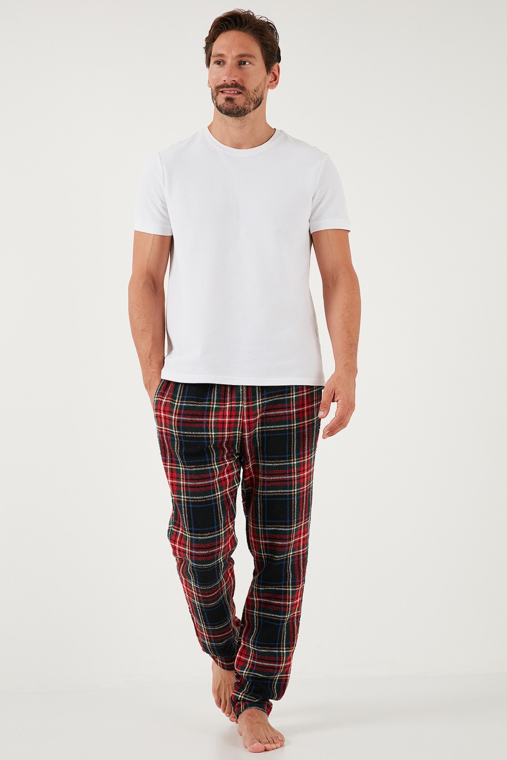 Buratti Pamuklu Regular Fit Ekoseli Elastik Bel Pijama Altı Erkek Pijama Altı 611PT00154 görsel 2