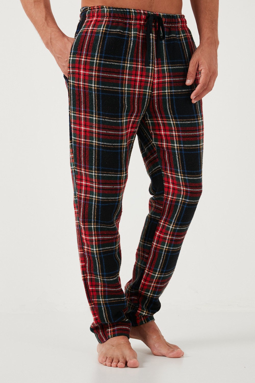 Buratti Pamuklu Regular Fit Ekoseli Elastik Bel Pijama Altı Erkek Pijama Altı 611PT00154 görsel 4