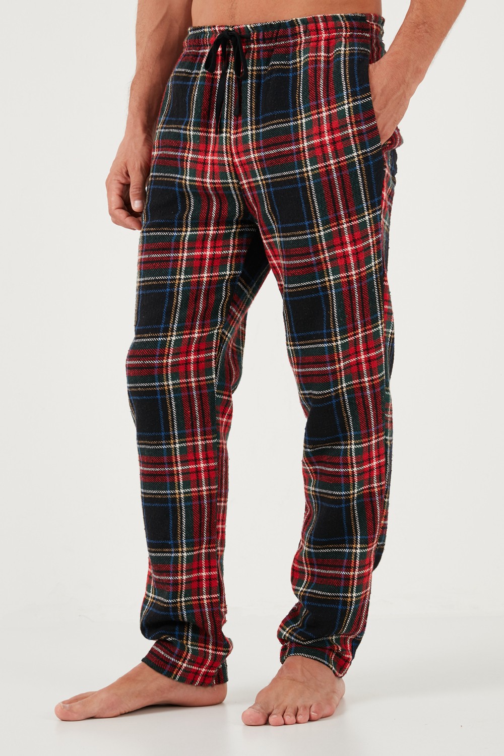 Buratti Pamuklu Regular Fit Ekoseli Elastik Bel Pijama Altı Erkek Pijama Altı 611PT00154 görsel 5