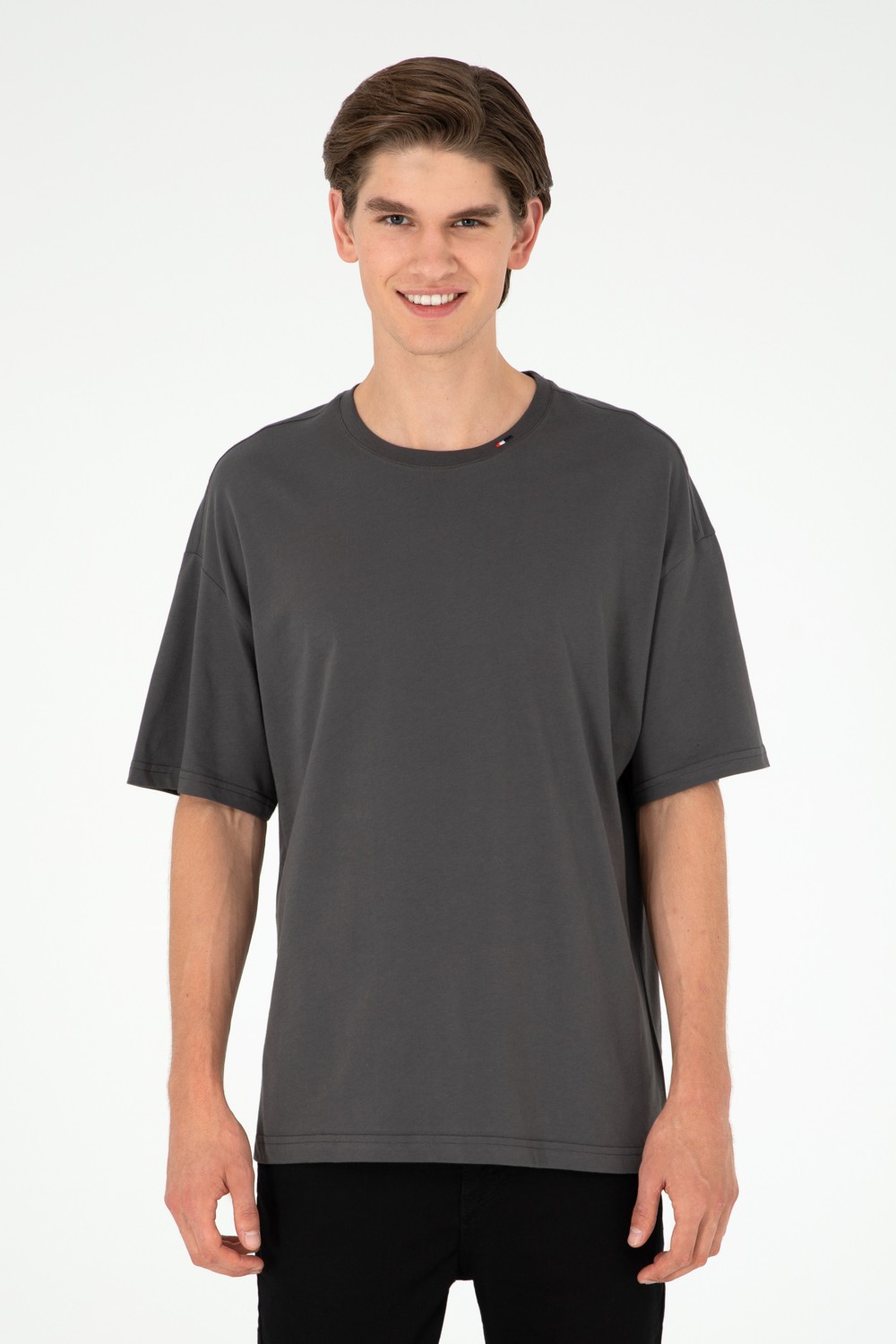U.S. Polo Assn. Erkek Oversize Fit Bisiklet Yaka Beyaz Tişört 50294288-VR013
