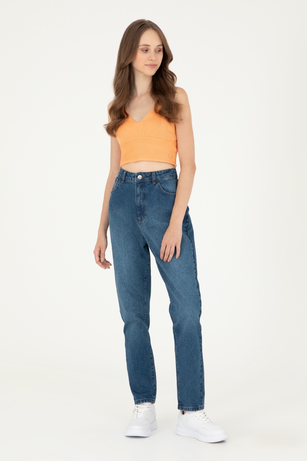 U.S. Polo Assn. Kadın Mavi Jean Pantolon 50282809-DN0022 görsel 3