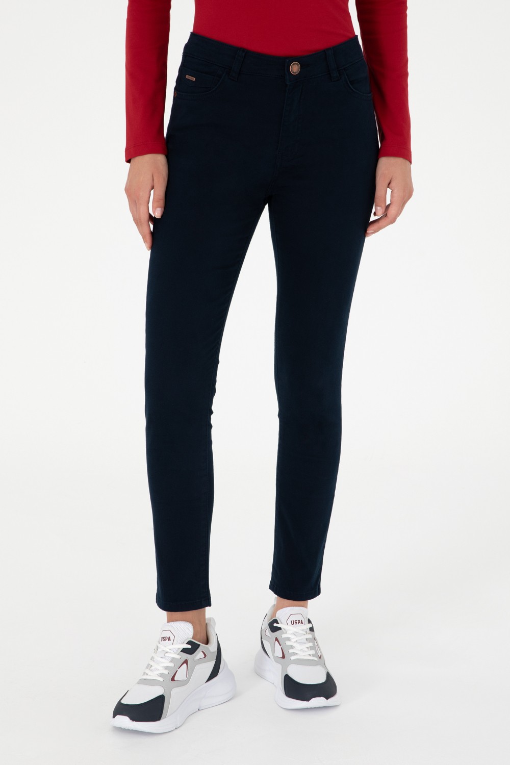 U.S. Polo Assn. Kadın Lacivert Kanvas Pantolon 50290499-VR033 görsel 2