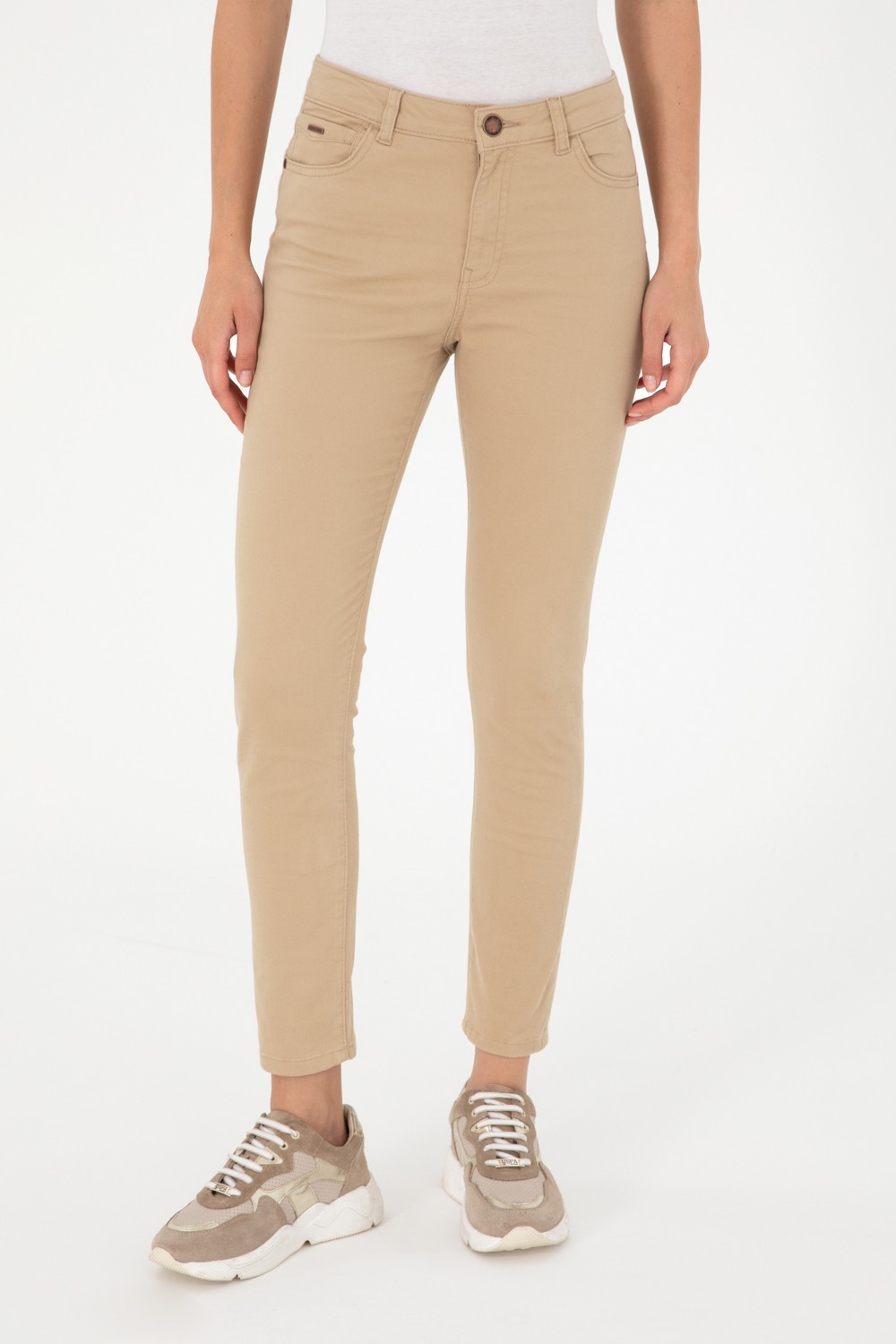 U.S. Polo Assn. Kadın Lacivert Kanvas Pantolon 50290499-VR033 görsel 8