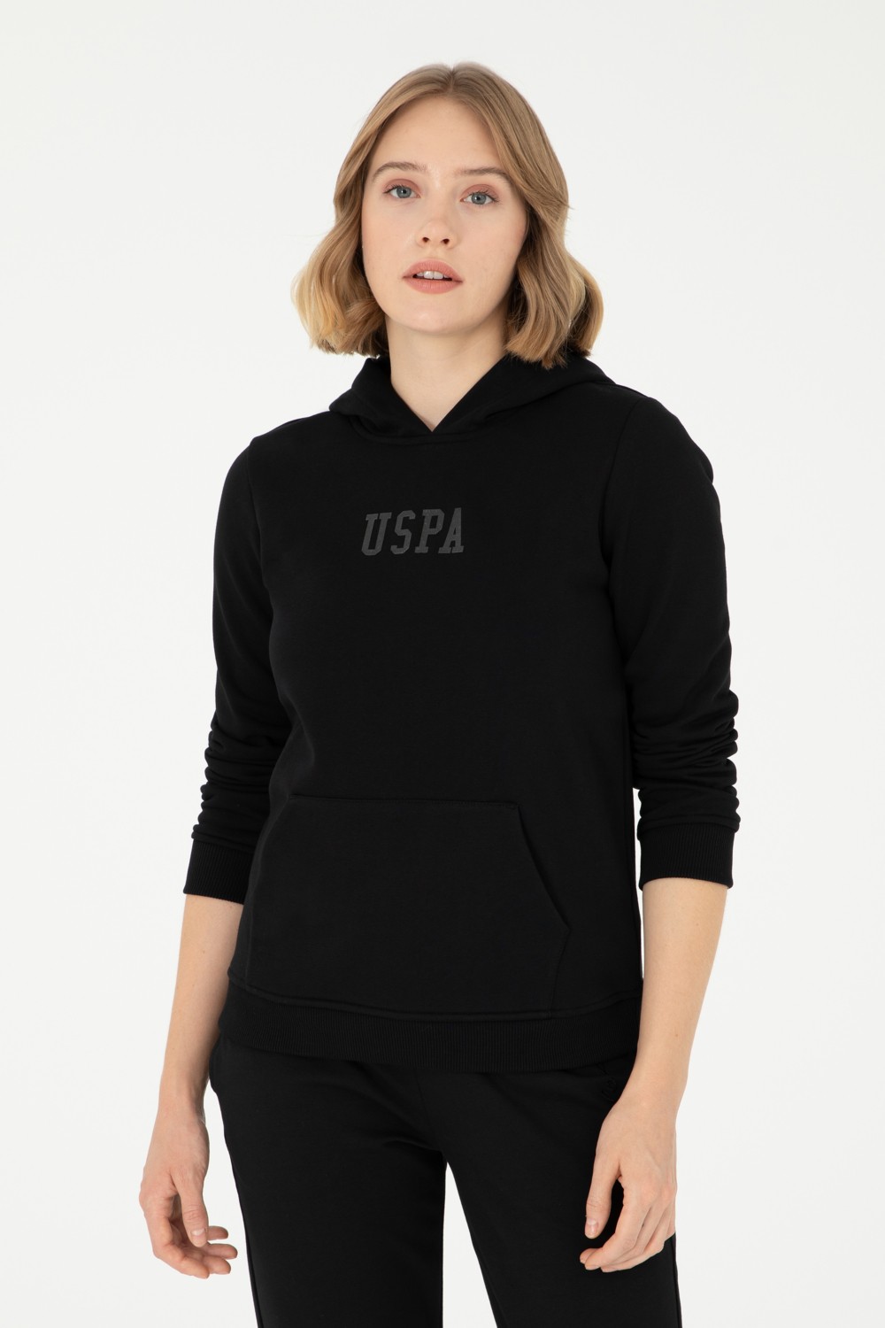 U.S. Polo Assn. Kadın Kum Basic Kapüşonlu Sweatshirt 50289536-VR085