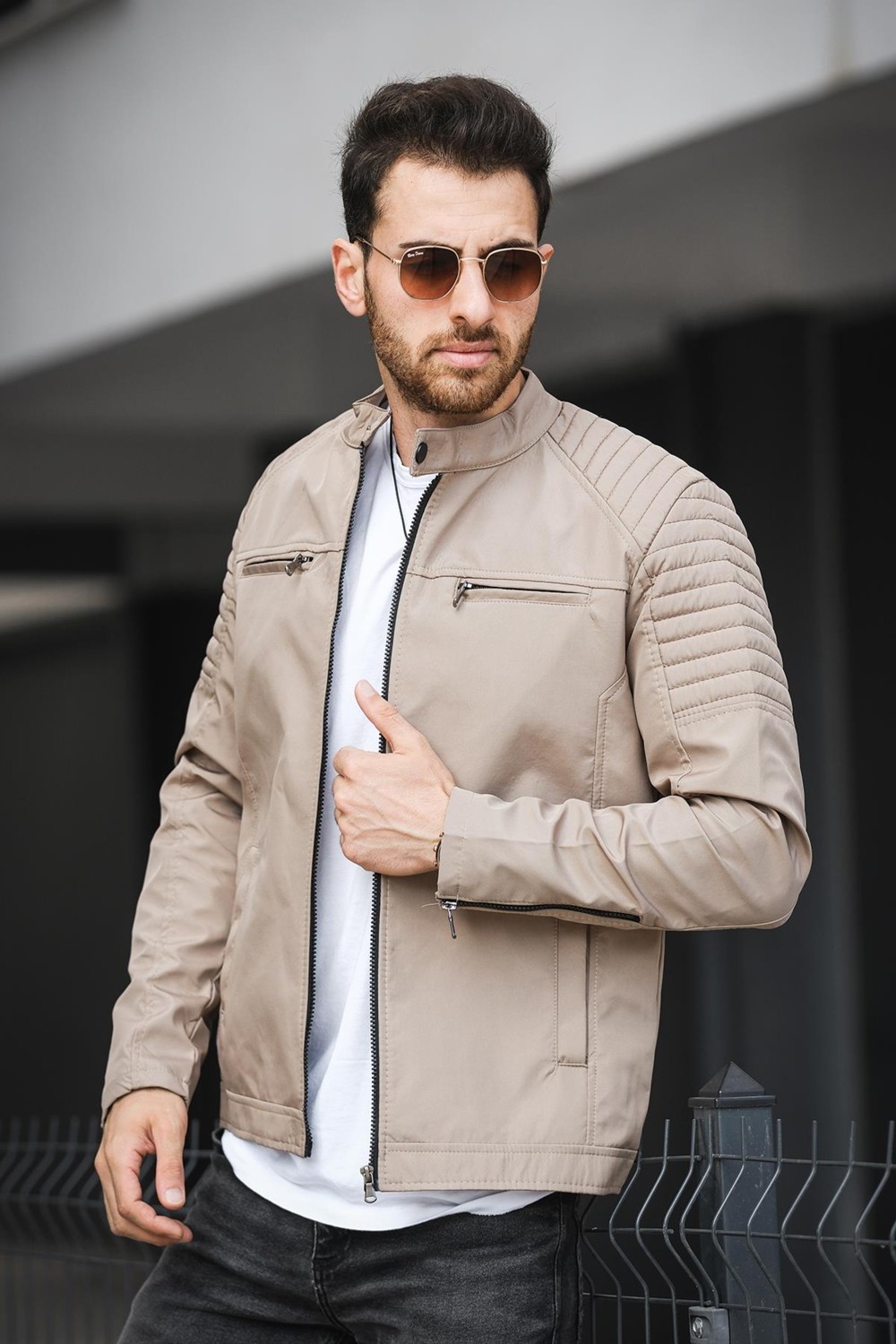 Oksit Abuja Slim Fit Fermuar Detaylı Dik Yaka Su Itici Erkek Mevsimlik Mont