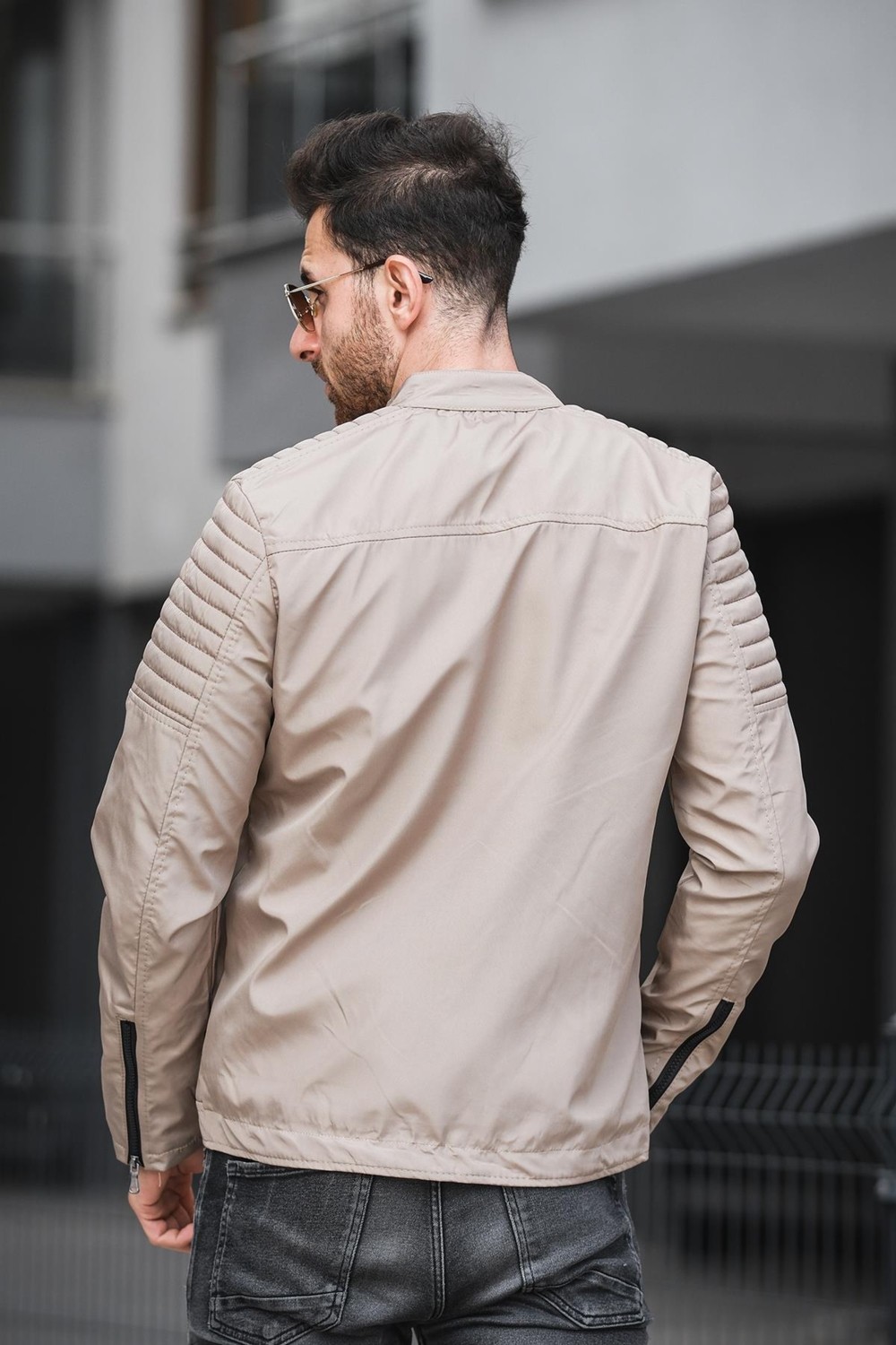 Oksit Abuja Slim Fit Fermuar Detaylı Dik Yaka Su Itici Erkek Mevsimlik Mont görsel 4