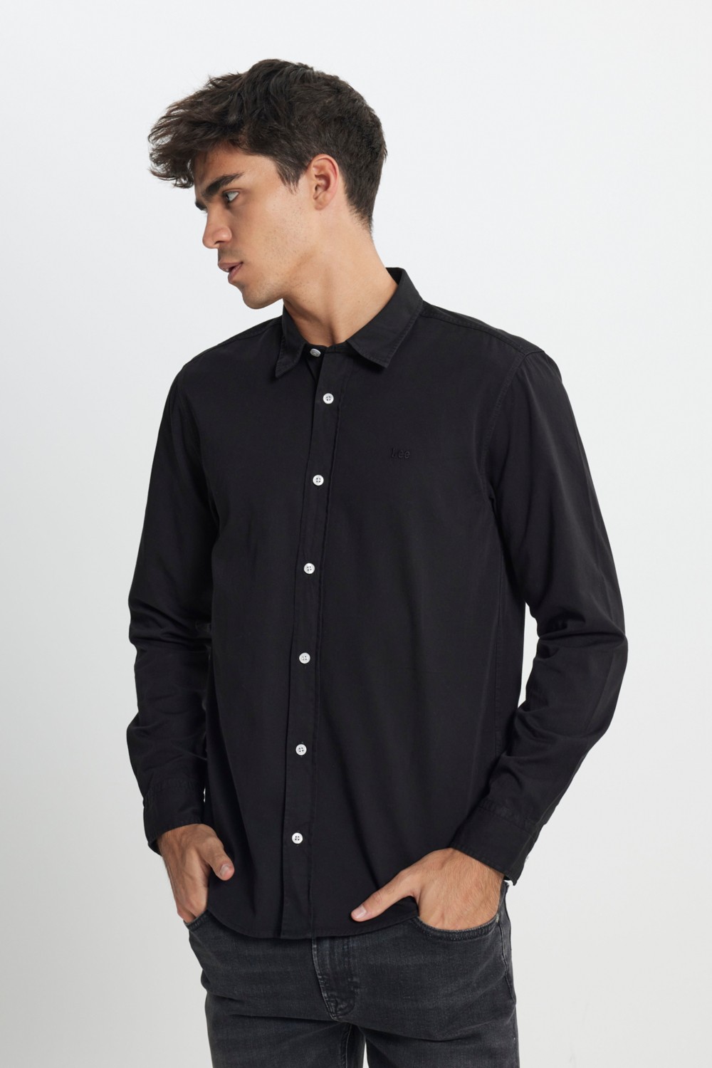 Lee Regular Fit Normal Kesim %100 Pamuk Mavi Uzun Kollu Gömlek görsel 2