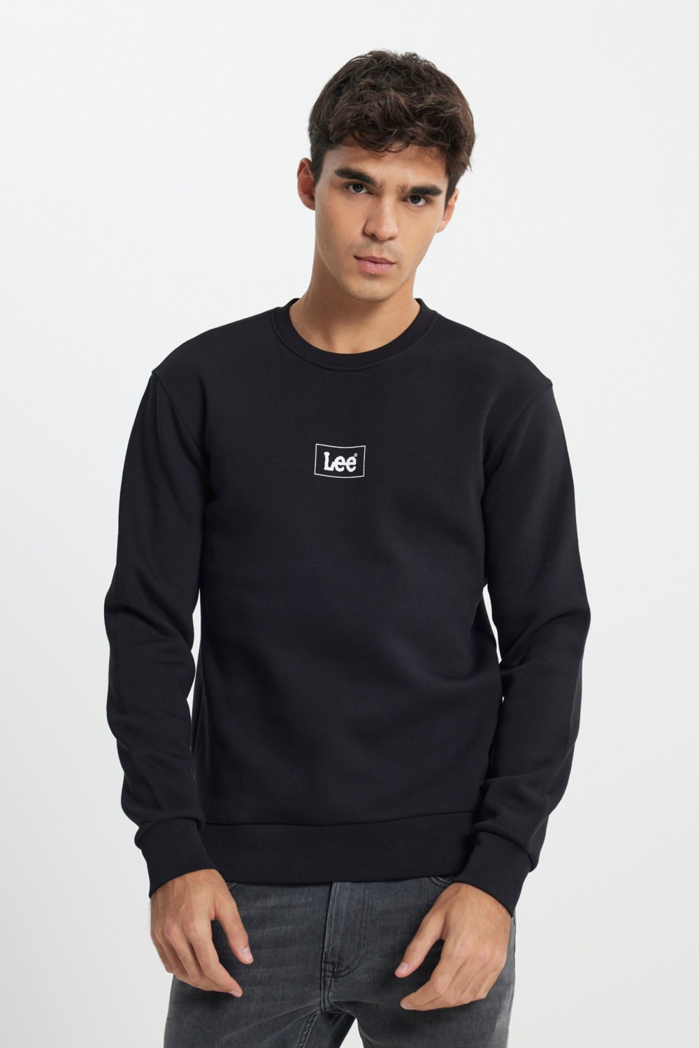 Lee Regular Fit Normal Kesim Siyah Erkek Sweatshirt