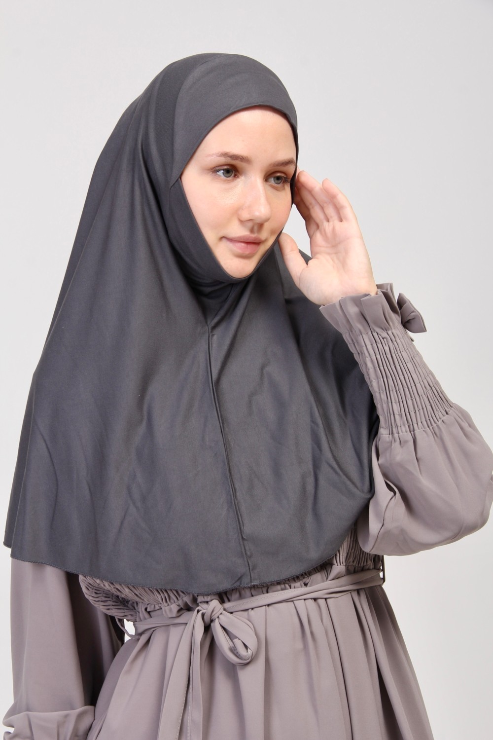 Manolyaşal İslamic Hijab Manolya Şal Pratik Eşarp Peçeli-Peçesiz Hazır Türban Sufle görsel 2