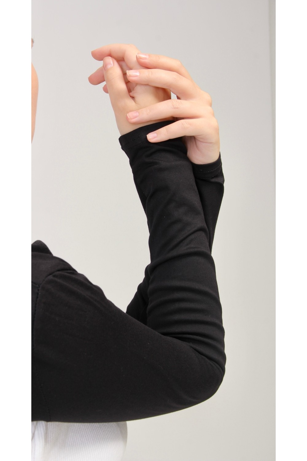 Manolyaşal İslamic Hijab Manolyaşal Uzun Kollu Kurtarıcı Terletmeyen Tesettür Bolero - Ekru görsel 8