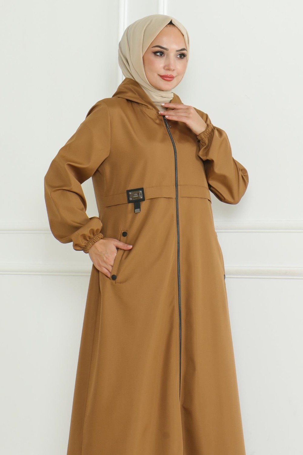 Moda Mihram Armalı Fermuarlı Trençkot Mavi 19217 görsel 7