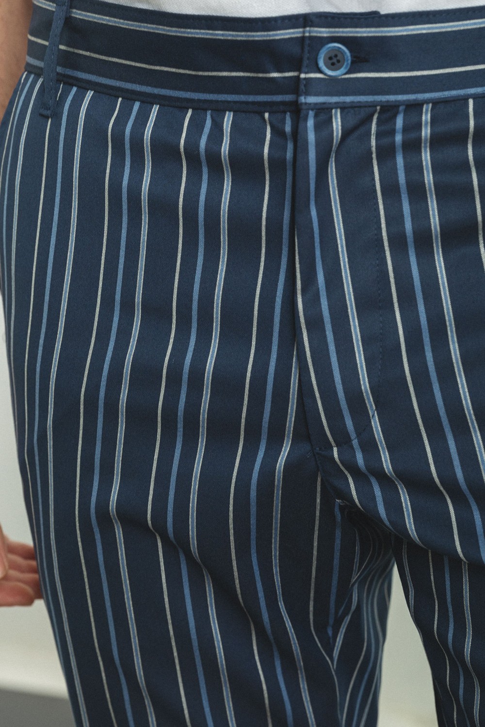MCR Çizgili Kamel Rengi Super Slim Fit Erkek Şort görsel 2