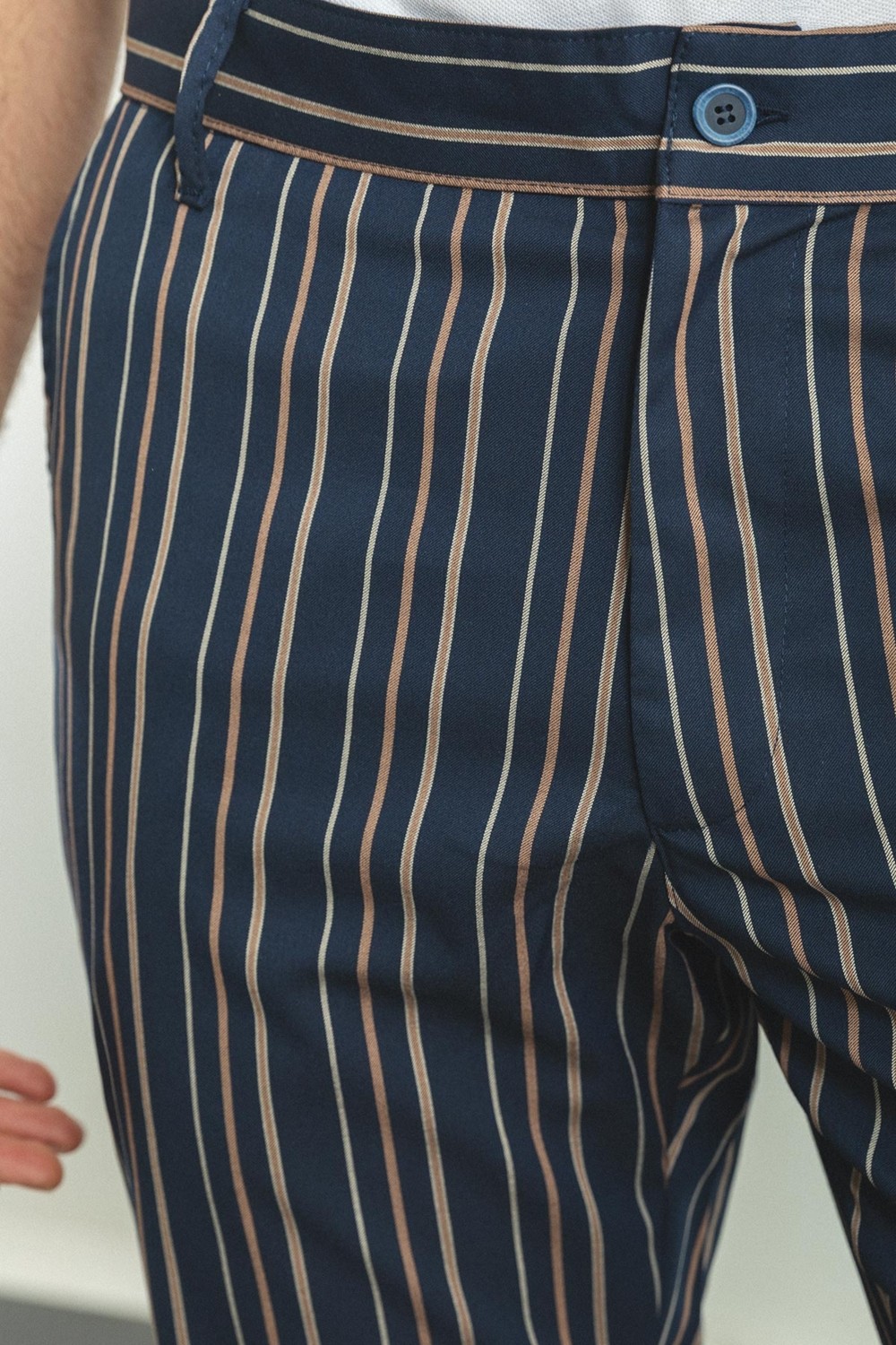 MCR Çizgili Kamel Rengi Super Slim Fit Erkek Şort görsel 5