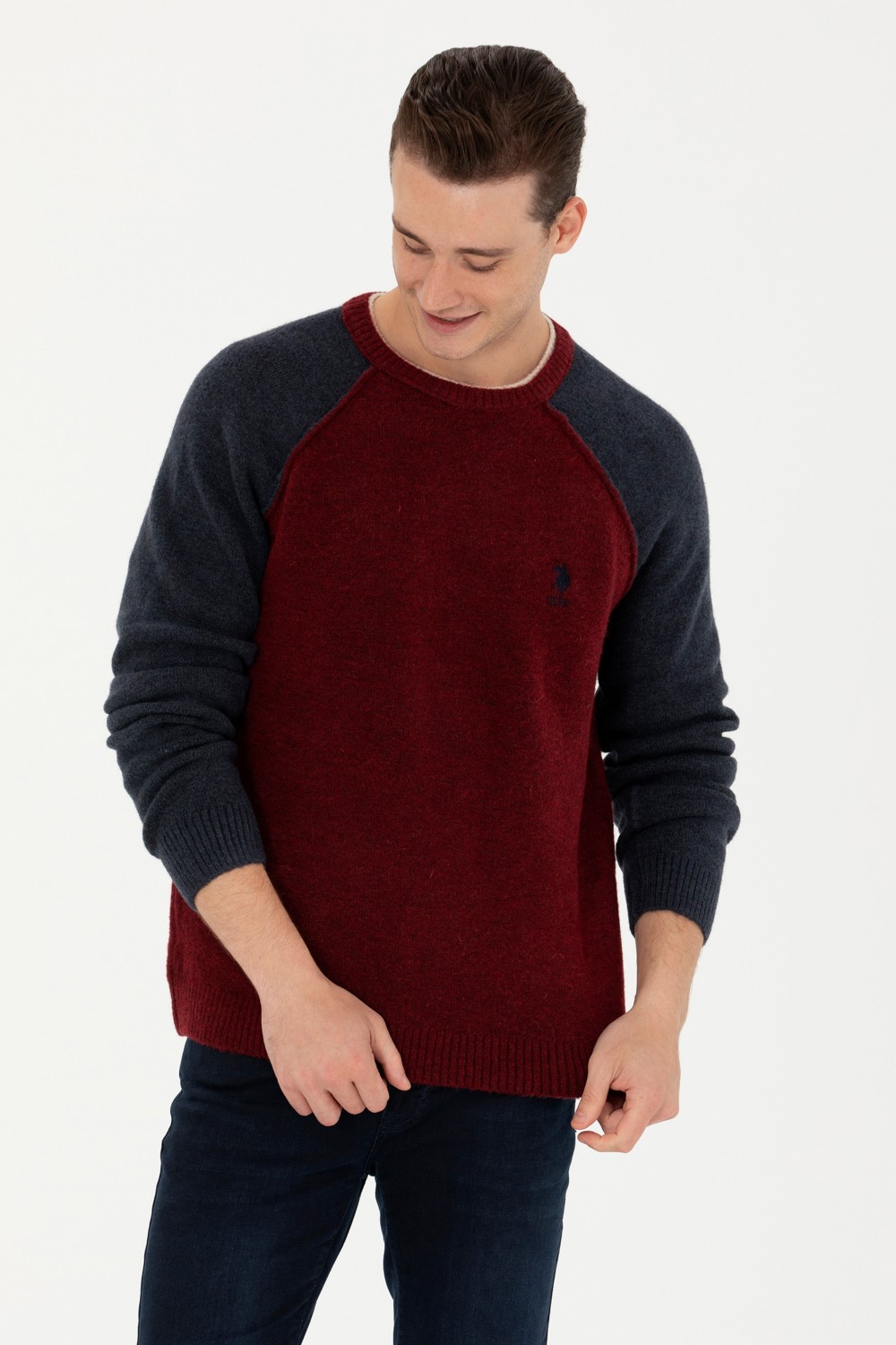 U.S. Polo Assn. Erkek Bordo Kazak /Triko 50271049-VR014 görsel 3