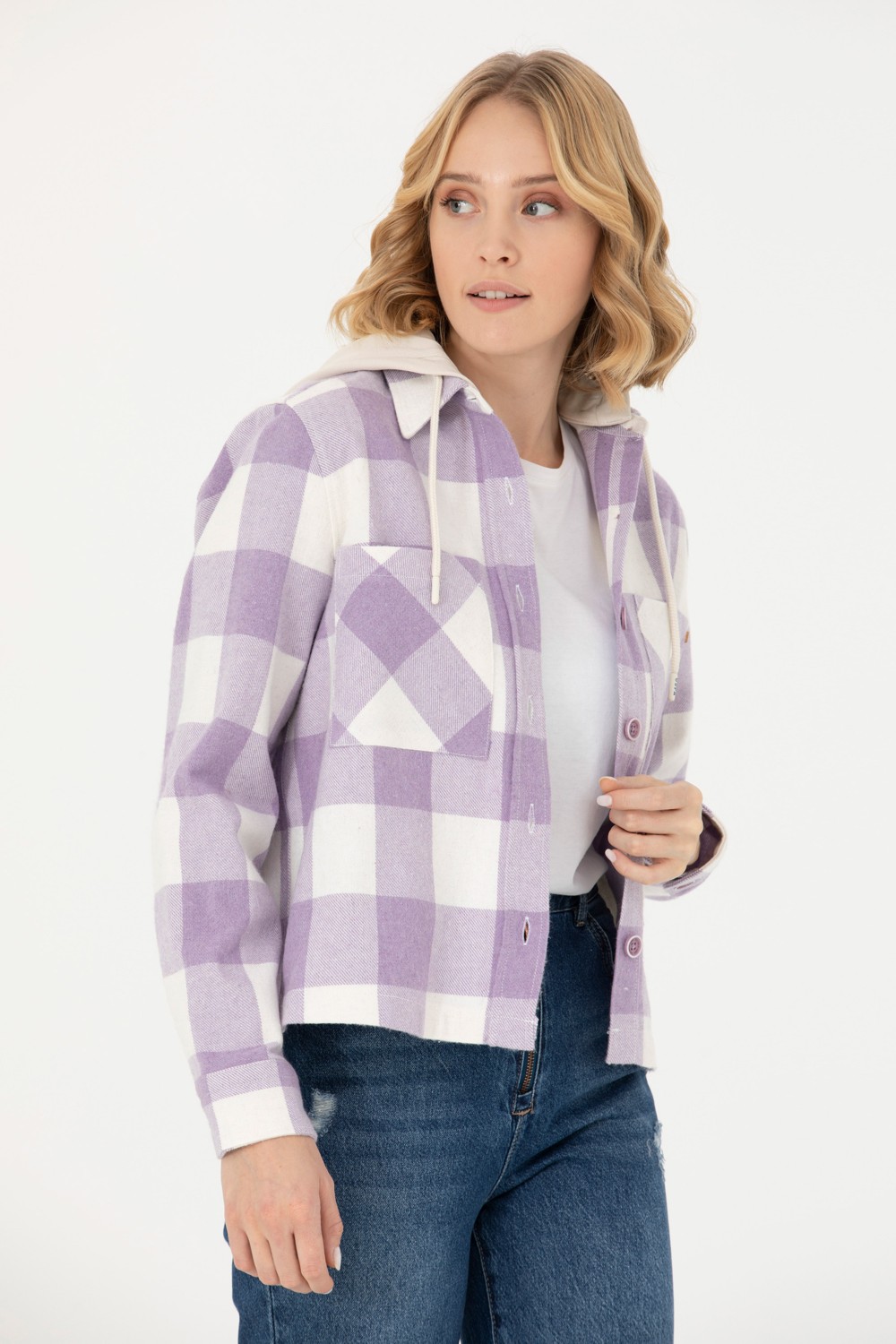 U.S. Polo Assn. Kadın Fıstık Gömlek Desenli 50271448-VR087 görsel 3