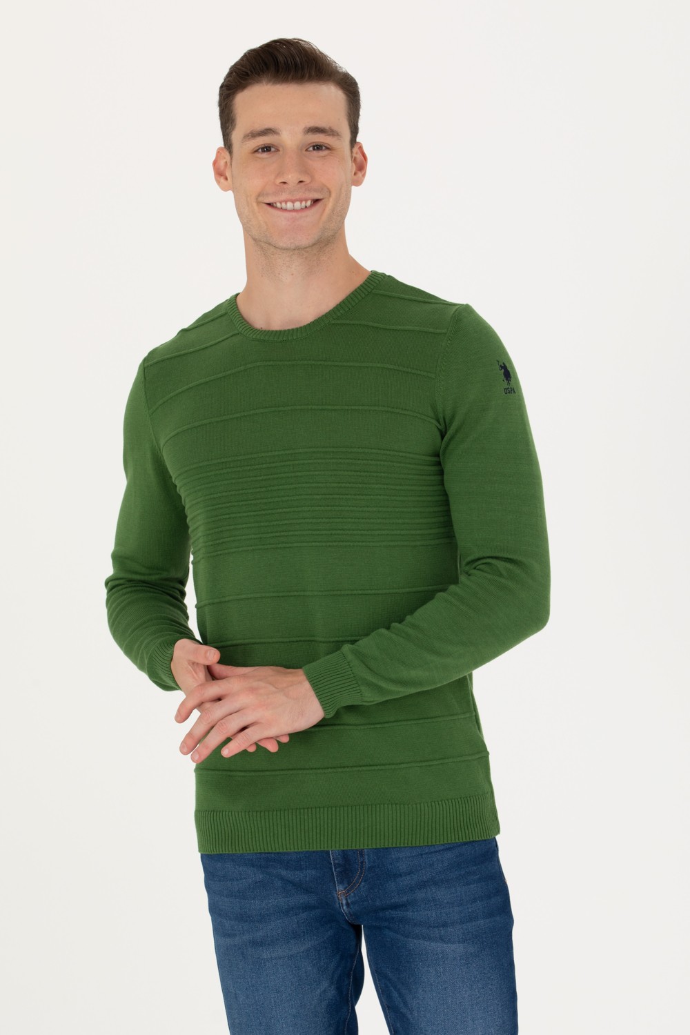U.S. Polo Assn. Erkek Yeşil Kazak /Triko 50272122-VR054