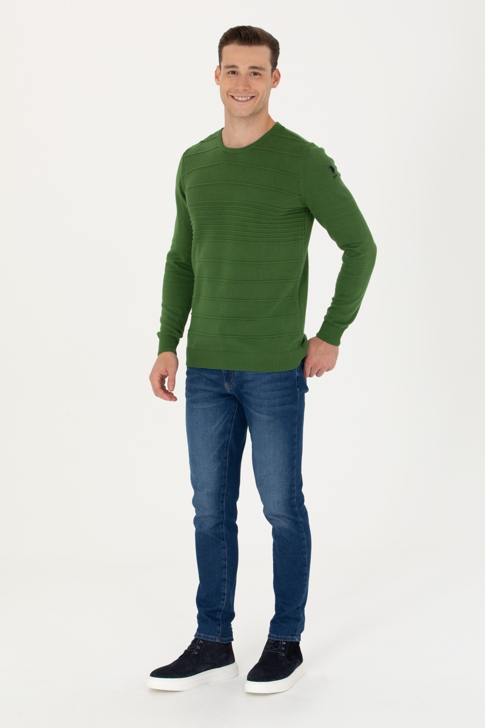 U.S. Polo Assn. Erkek Yeşil Kazak /Triko 50272122-VR054 görsel 3