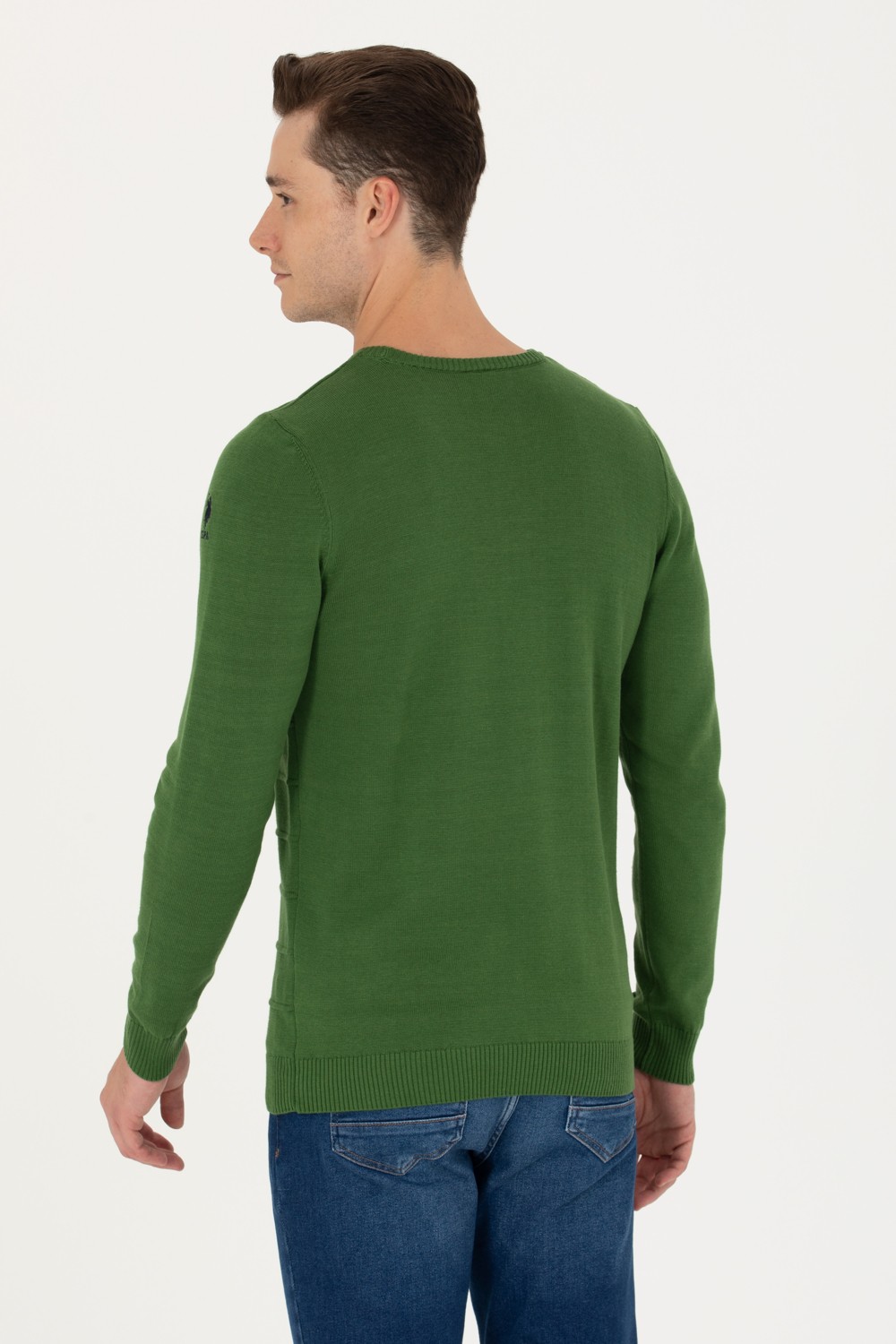 U.S. Polo Assn. Erkek Yeşil Kazak /Triko 50272122-VR054 görsel 5