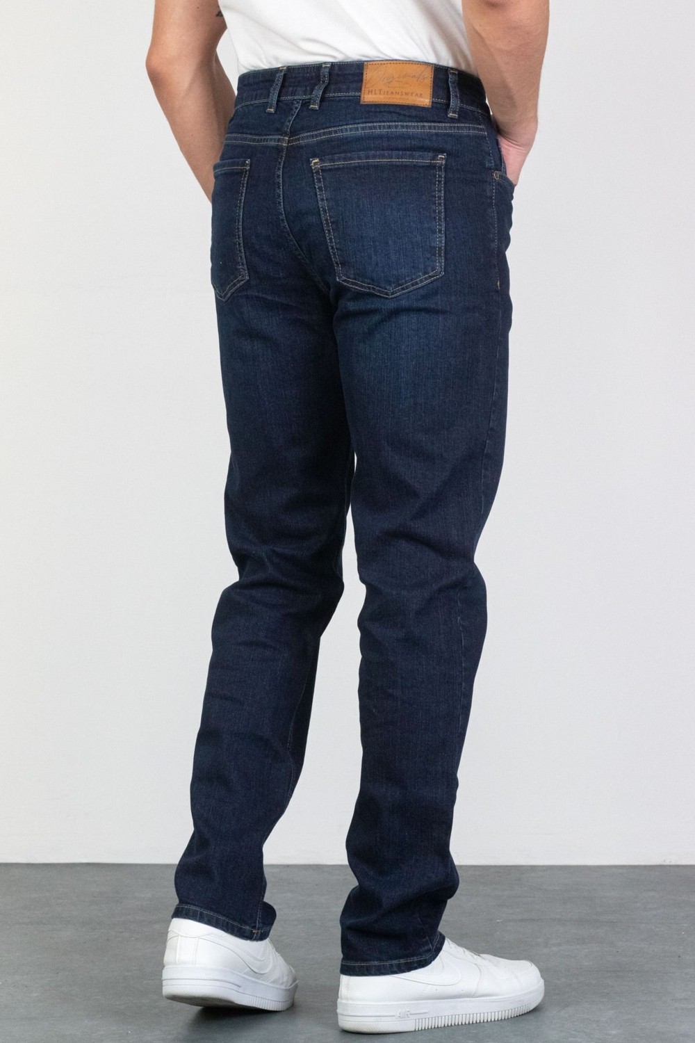 Hlt Jeans Erkek Koyu Mavi Regular Fit Boru Paça Esnek Likralı Jeans Kot Pantolon Hlthe001977 görsel 6
