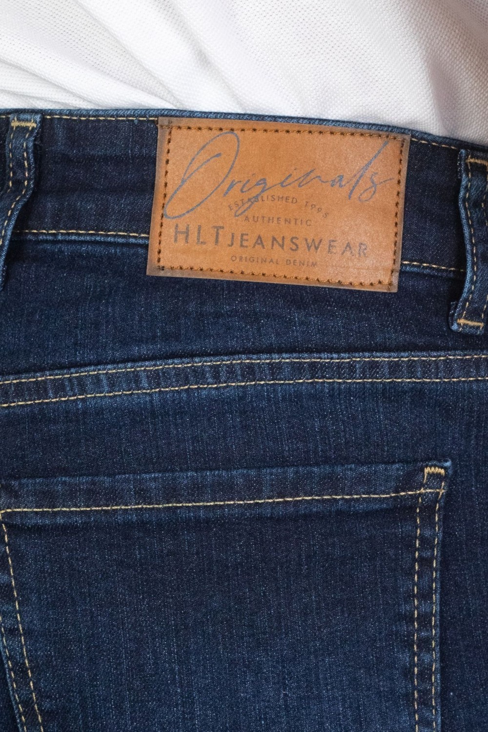 Hlt Jeans Erkek Koyu Mavi Regular Fit Boru Paça Esnek Likralı Jeans Kot Pantolon Hlthe001977 görsel 7