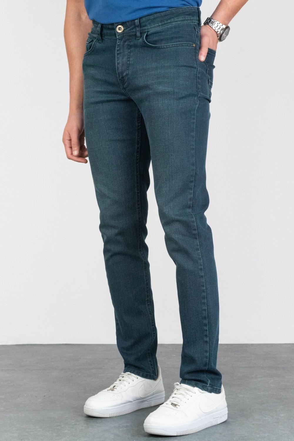 Hlt Jeans Erkek Haki Cep Lycralı Slim Fit Kot Pantolon Hltvalgreen görsel 5