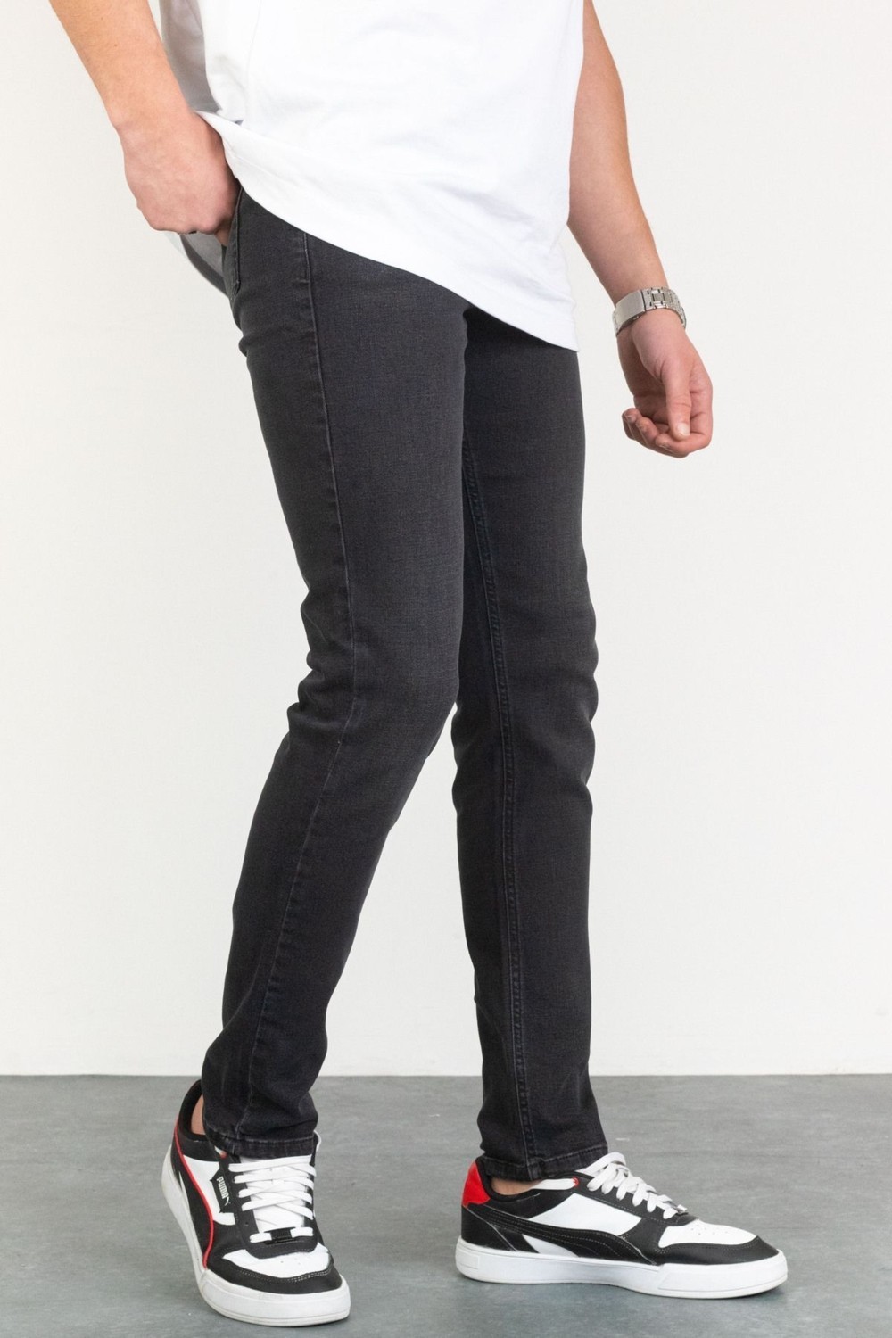 Hlt Jeans Jeffrey Taşlamalı Slim Fit Antrasit Kot Pantolon görsel 3