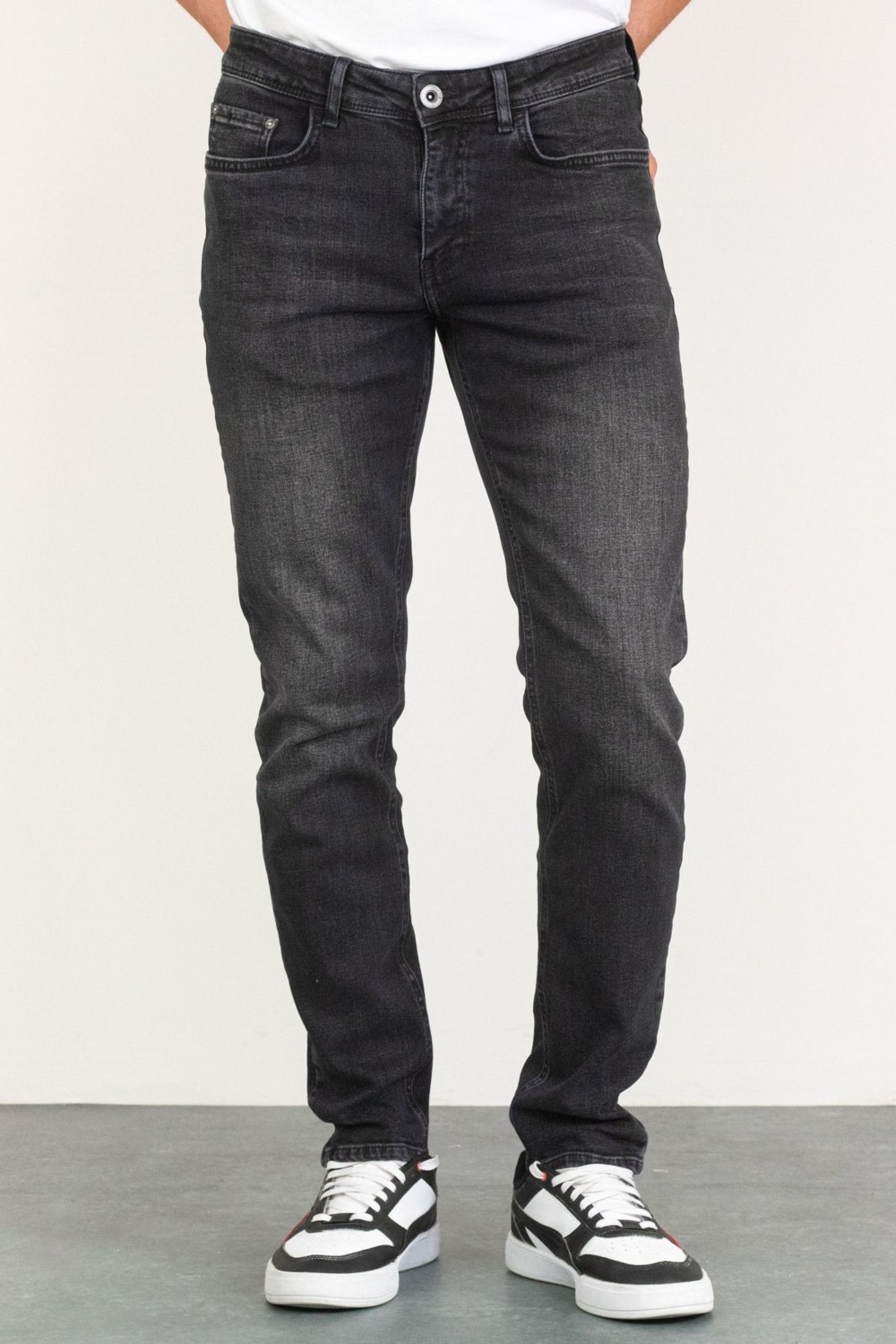 Hlt Jeans Erkek Taşlamalı Siyah Slim Fit Esnek Likralı Denim Jeans Kot Pantolon Hlthe001971 görsel 2