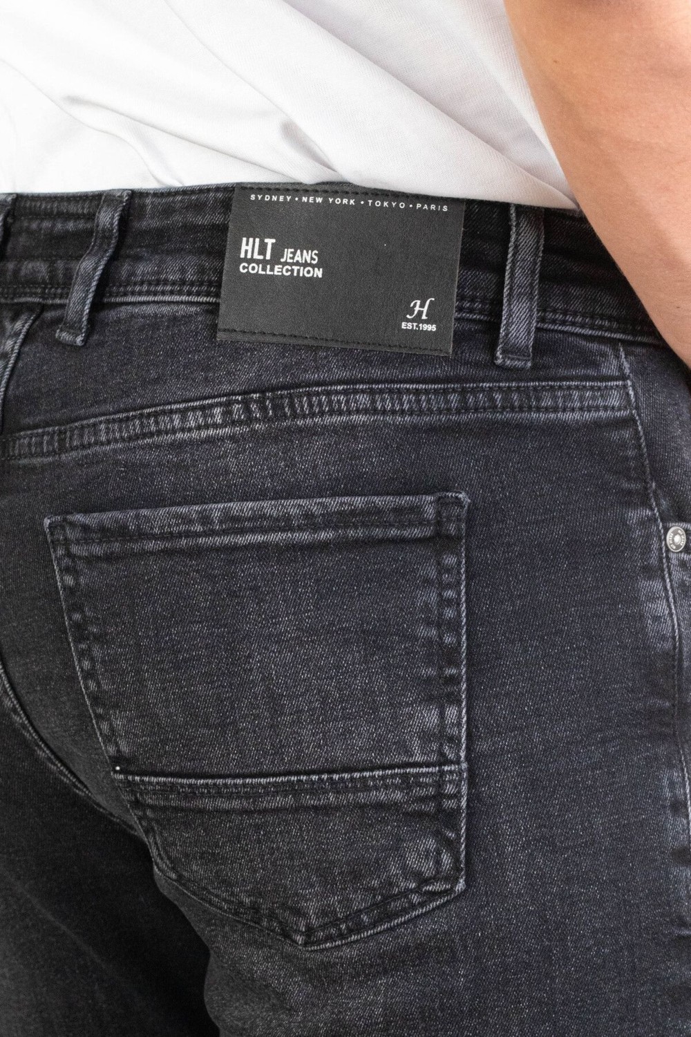 Hlt Jeans Erkek Taşlamalı Siyah Slim Fit Esnek Likralı Denim Jeans Kot Pantolon Hlthe001971 görsel 7