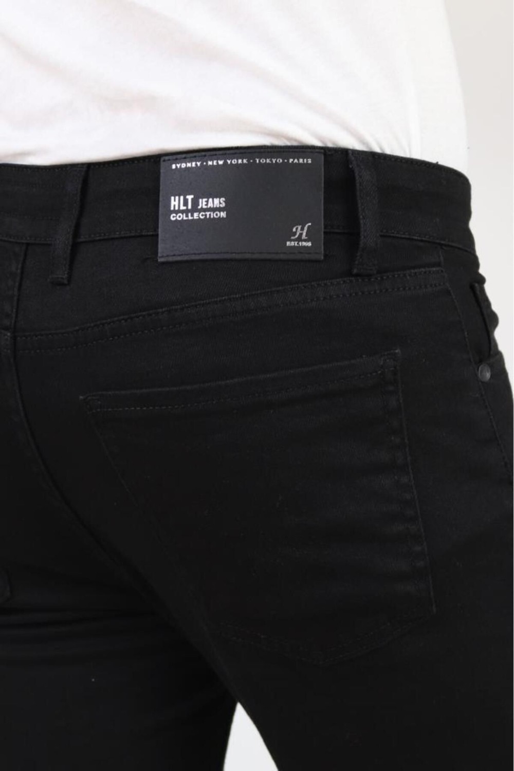 Hlt Jeans Erkek Siyah Slim Fit Likralı Esnek Jeans Kot Pantolon HLTHE001937 görsel 6