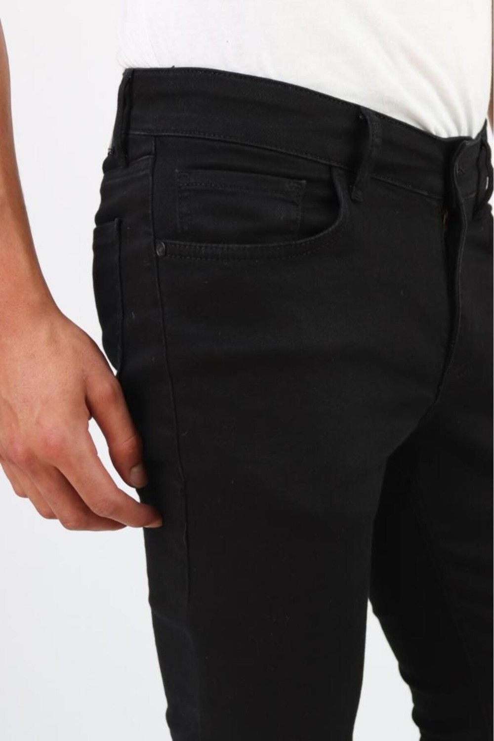 Hlt Jeans Erkek Siyah Slim Fit Likralı Esnek Jeans Kot Pantolon HLTHE001937 görsel 7