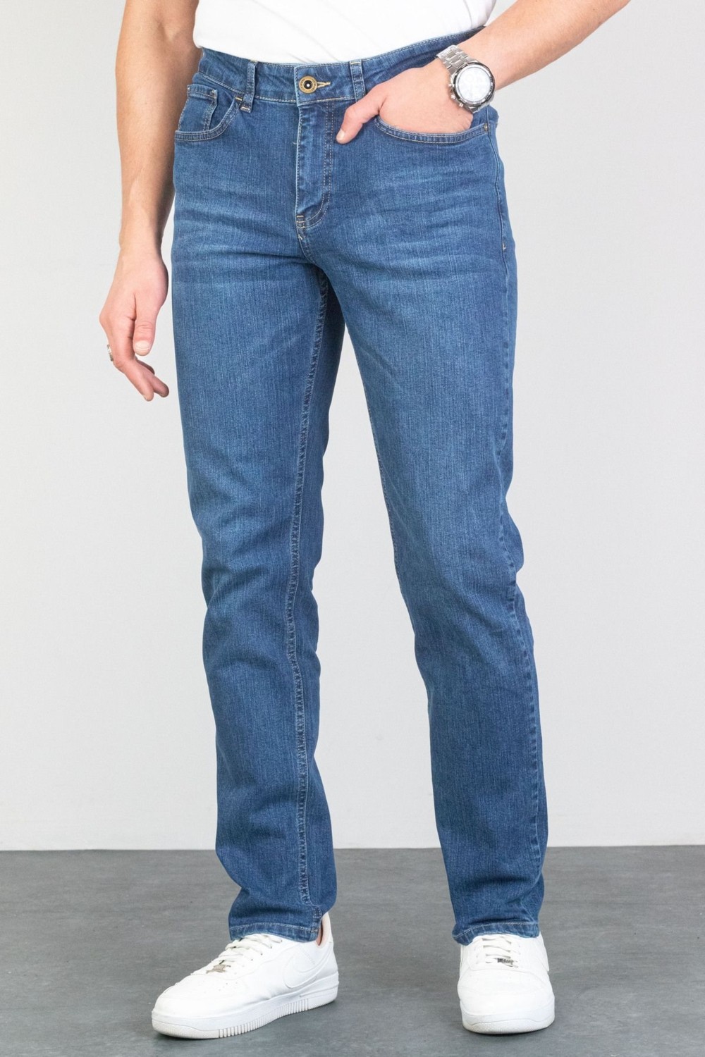 Hlt Jeans Erkek Kahverengi Regular Fit Rahat Kesim Esnek Likralı Denim Jeans Kot Pantolon HLTHE001979 görsel 4