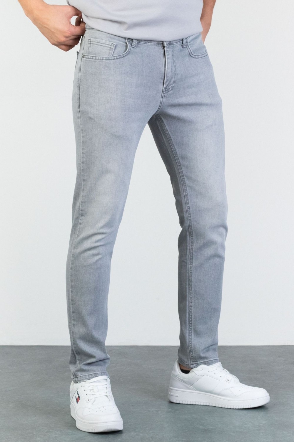 Hlt Jeans Erkek Gri Slim Fit Dar Kesim Esnek Likralı Denim Jeans Kot Pantolon HLTVALGREY-A