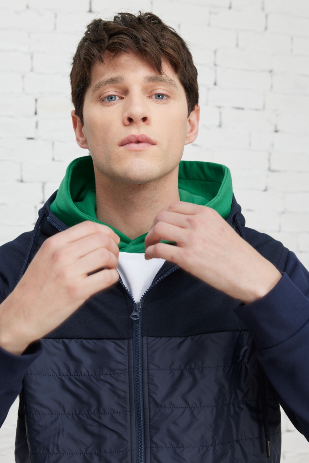 Altınyıldız Classics Erkek Lacivert Standart Fit Normal Kesim Kapüşonlu Pamuklu Sweatshirt Yelek görsel 4