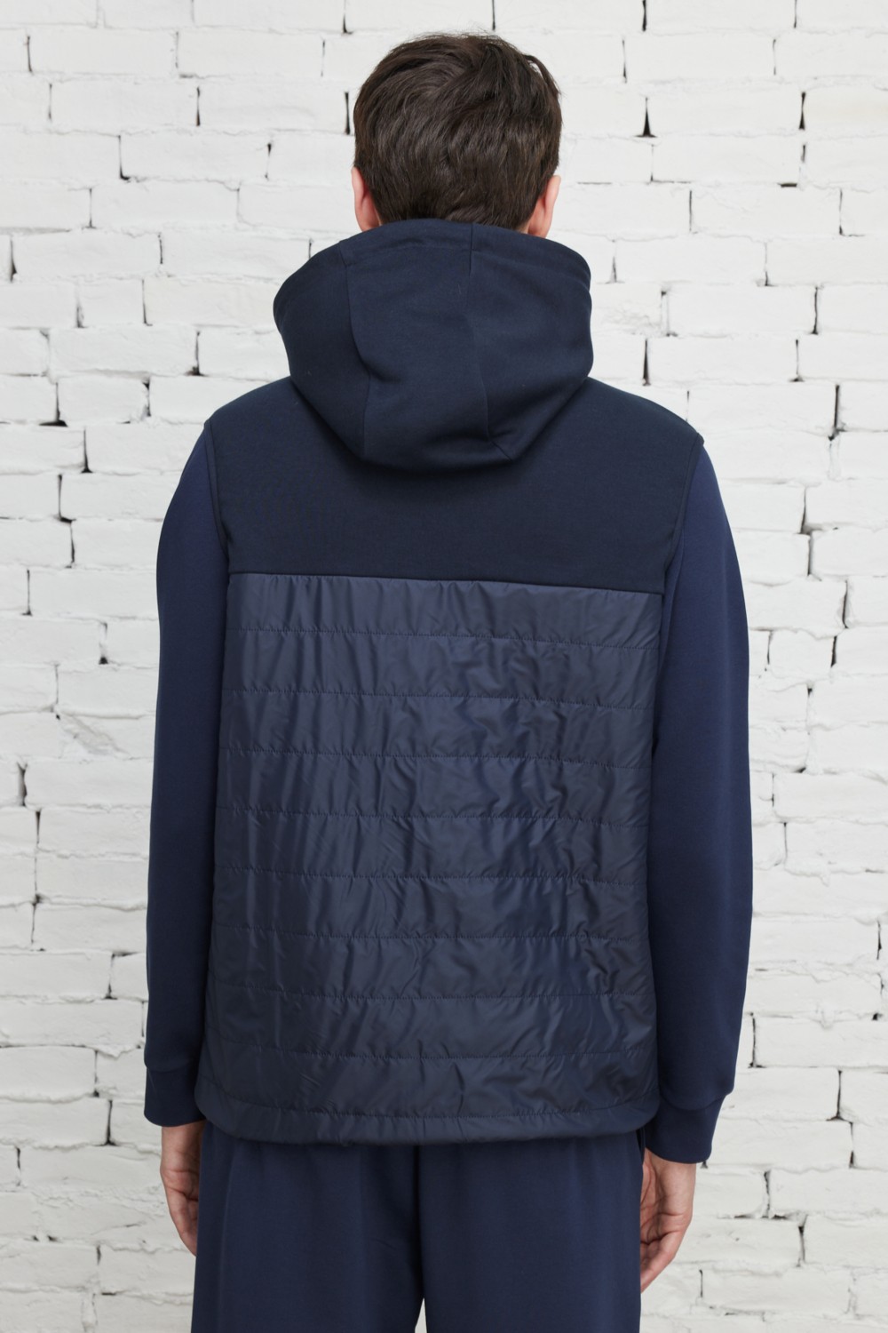 Altınyıldız Classics Erkek Lacivert Standart Fit Normal Kesim Kapüşonlu Pamuklu Sweatshirt Yelek görsel 7