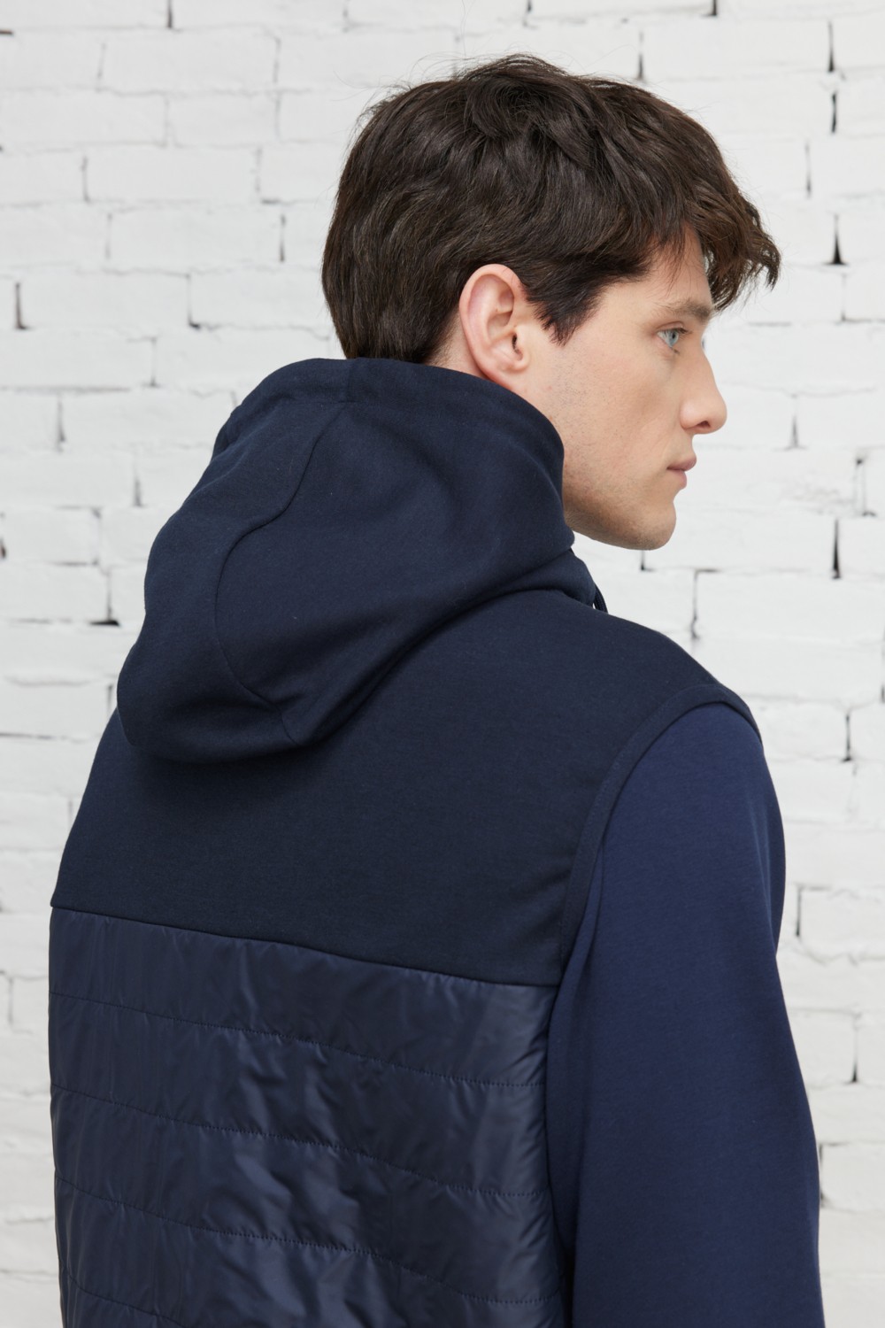 Altınyıldız Classics Erkek Lacivert Standart Fit Normal Kesim Kapüşonlu Pamuklu Sweatshirt Yelek görsel 8