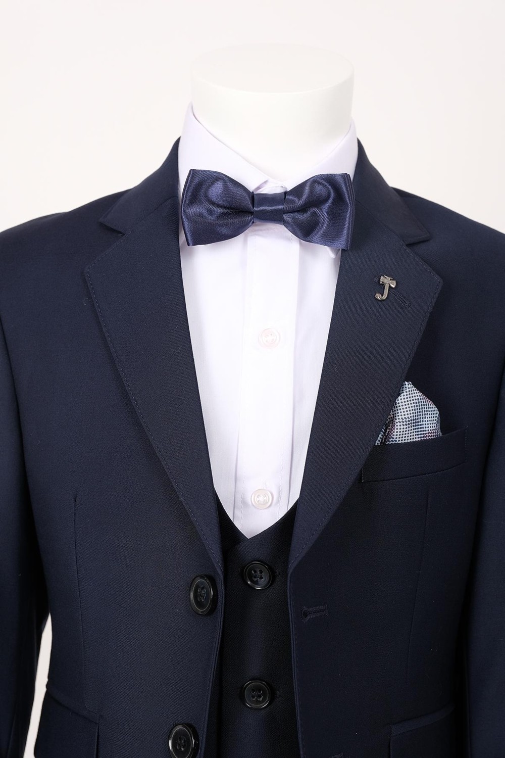 Doctor Junior Erkek Çocuk Slim Fit Lacivert Takım Elbise Poliviskon Kumaş Modeli MNVS12132 görsel 8