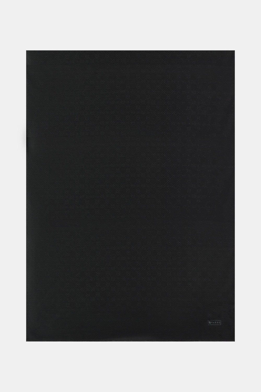 Vakko Pamuk Ipek Monogram Şal 40752-Kahve görsel 2