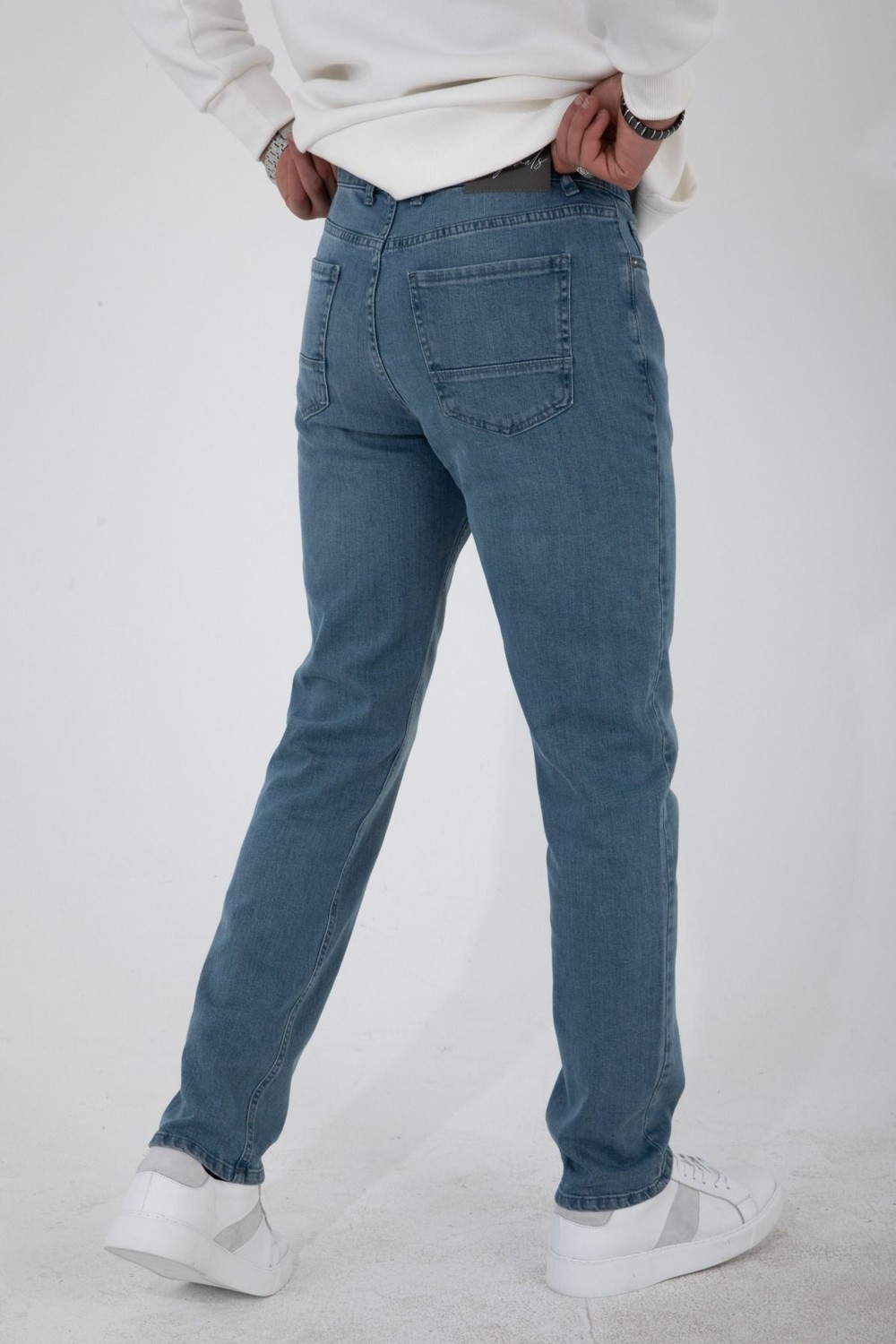 Hlt Jeans Erkek Taşlamalı Mavi Regular Fit Rahat Kesim Esnek Likralı Denim Jeans Kot Pantolon HLTHE003001 görsel 6