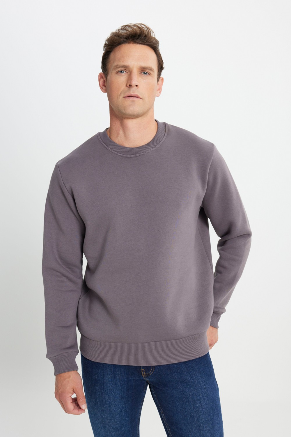 Altınyıldız Classics Erkek Siyah Standart Fit Normal Kesim Içi Polarlı 3 Iplik Bisiklet Yaka Pamuklu Sweatshirt
