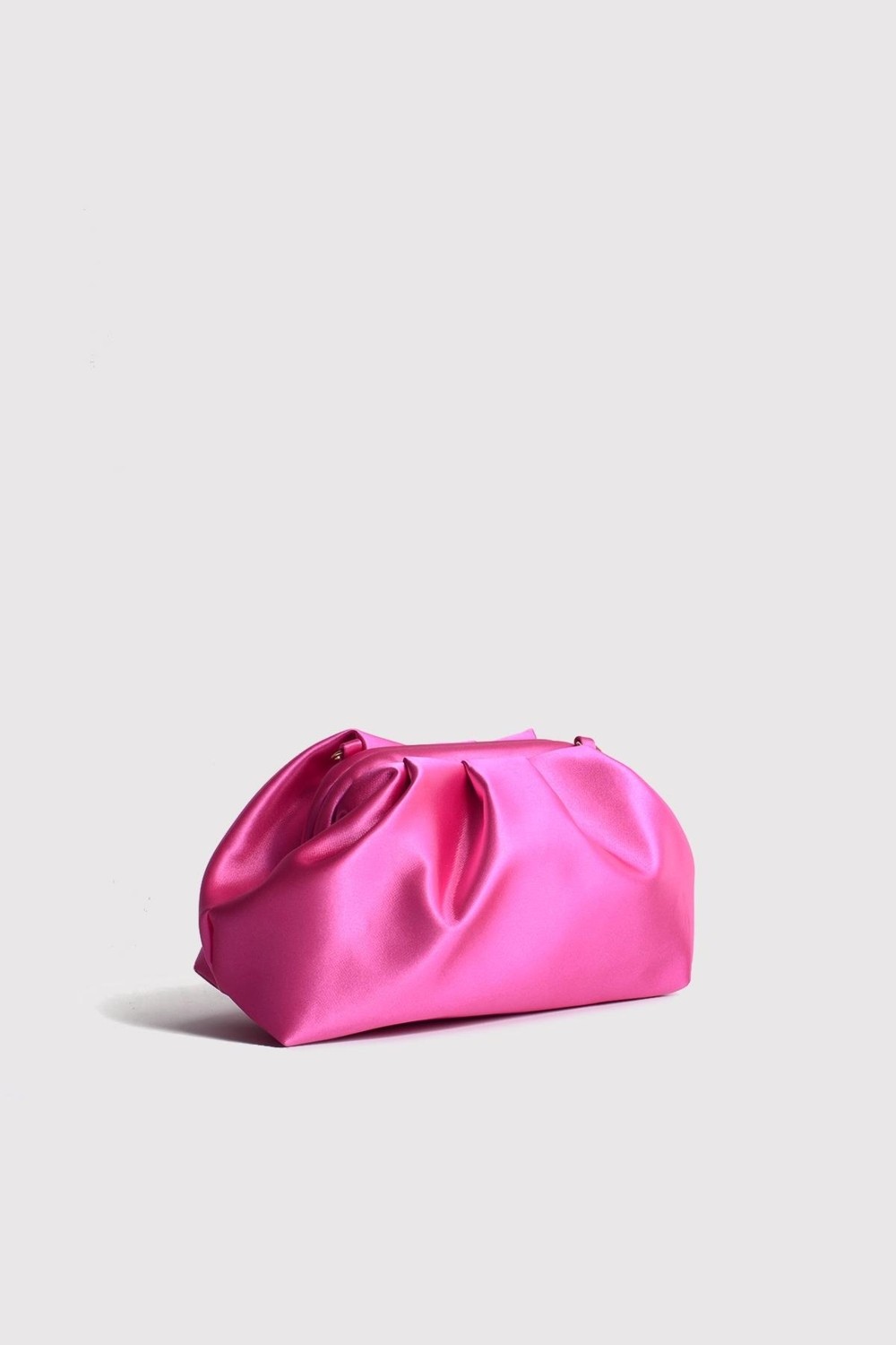Berlesi Fuşya Kadın Saten Clutch Abiye Çanta görsel 7