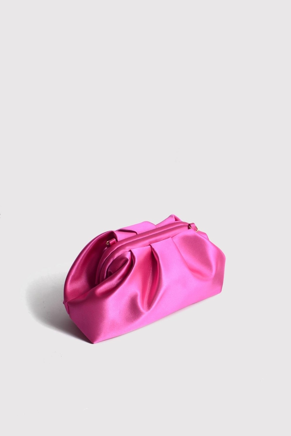 Berlesi Fuşya Kadın Saten Clutch Abiye Çanta görsel 8
