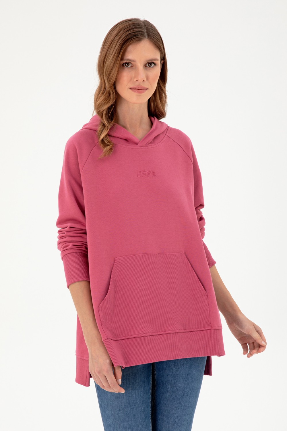 U.S. Polo Assn. Kadın Taş Kapüşonlu Sweatshirt 50296944-VR049