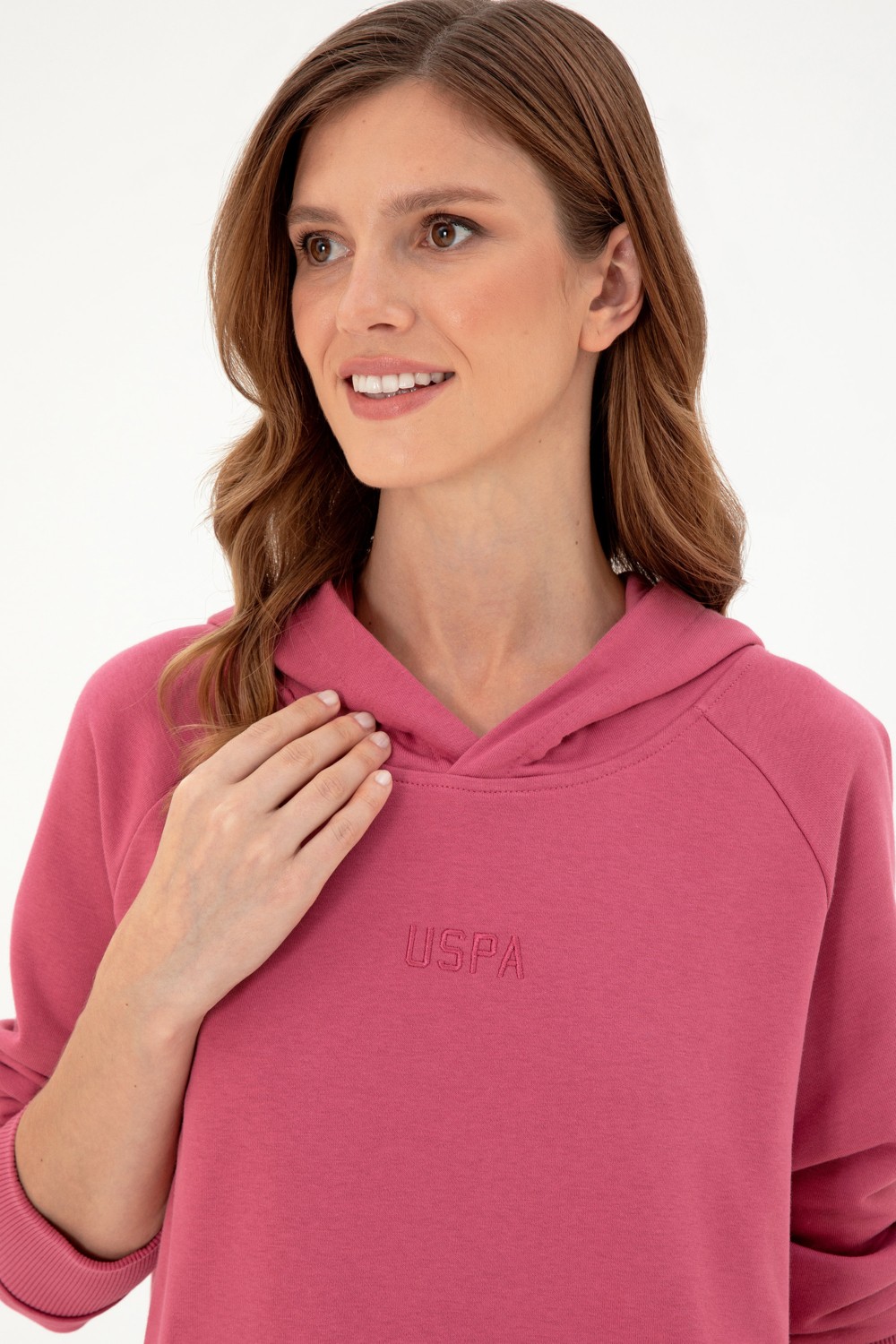 U.S. Polo Assn. Kadın Taş Kapüşonlu Sweatshirt 50296944-VR049 görsel 2
