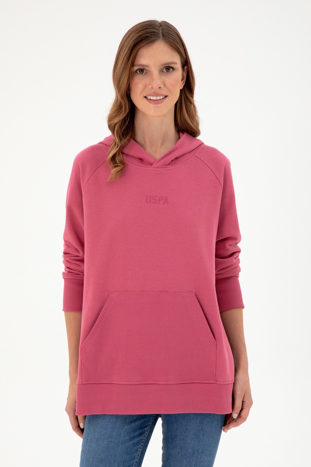 U.S. Polo Assn. Kadın Taş Kapüşonlu Sweatshirt 50296944-VR049 görsel 3