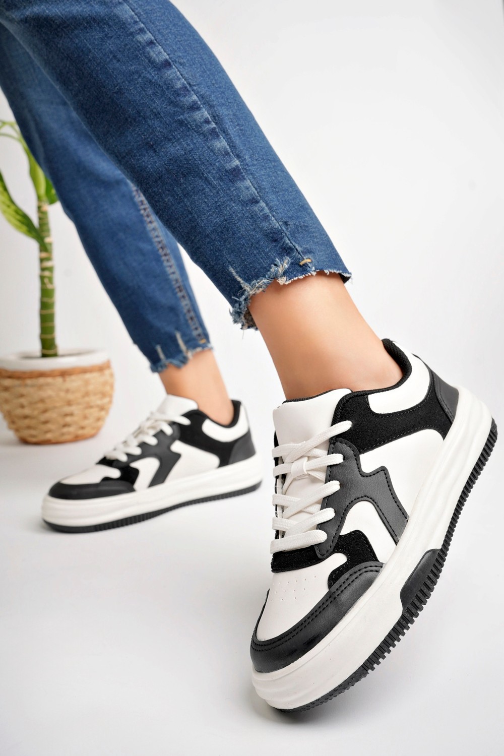 Pasyone Siyah Kadın Sneaker Günlük Ayakkabı görsel 5